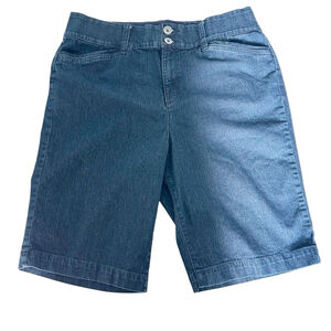 Christopher & Banks Blue Denim Shorts Size 16 Spring Summer Stretch
